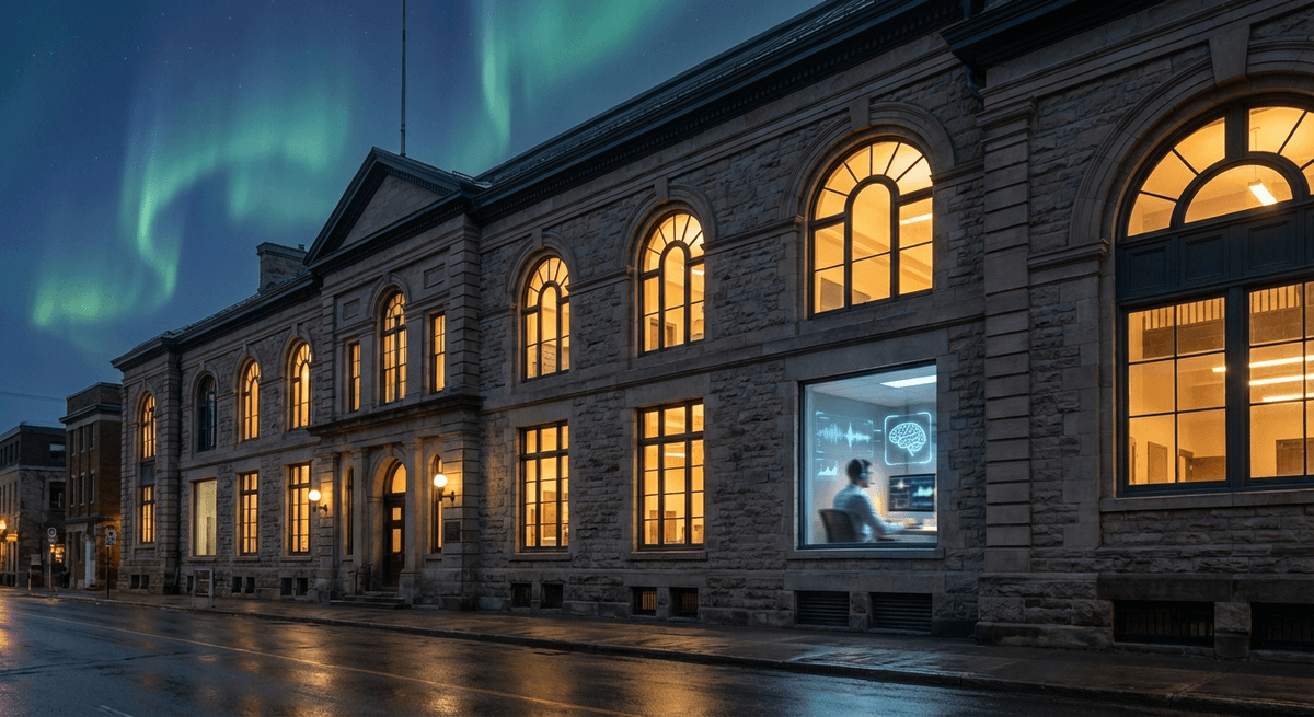 LexCall After-Hours Answering for Canadian Attorneys After-hours answering service for Canadian lawyers โ nighttime Canadian city skyline
