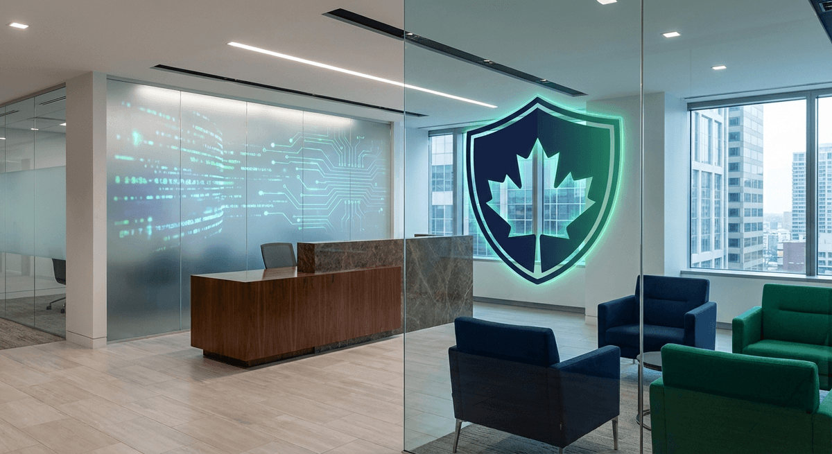 LexCall PIPEDA-Compliant Legal Answering Service for Canada AI legal answering service for Canada โ Canadian flag with privacy and legal technology symbols