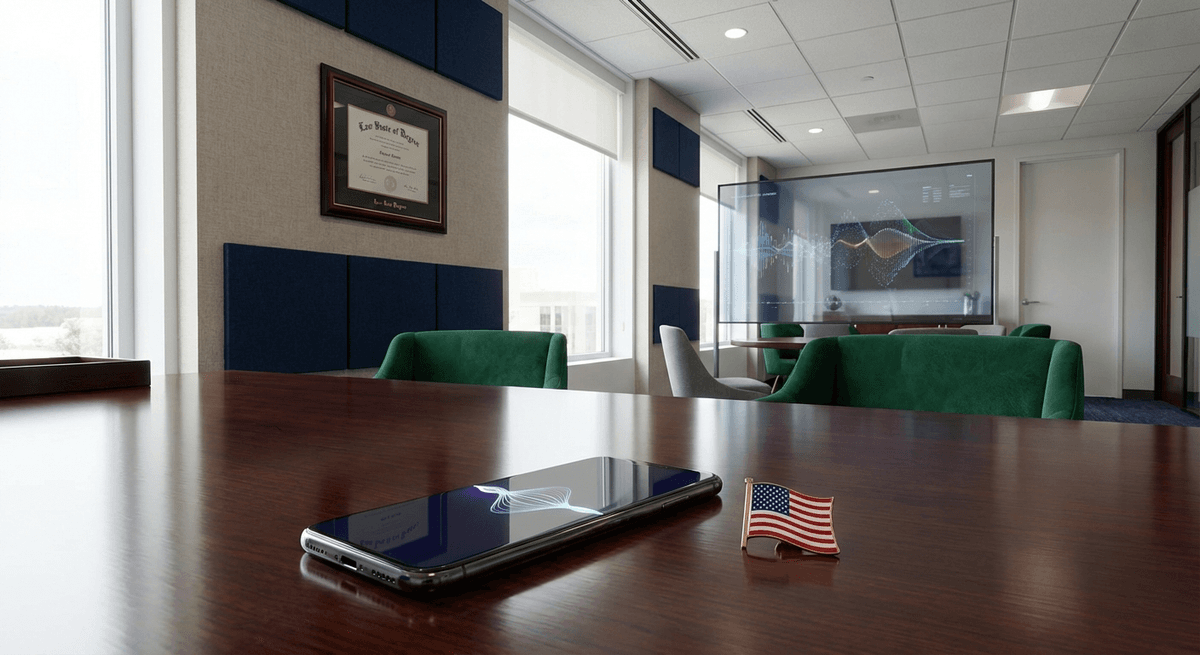 LexCall AI Voice Agent for Law Firms AI voice agent for lawyers โ intelligent phone assistant answering calls at a modern law firm