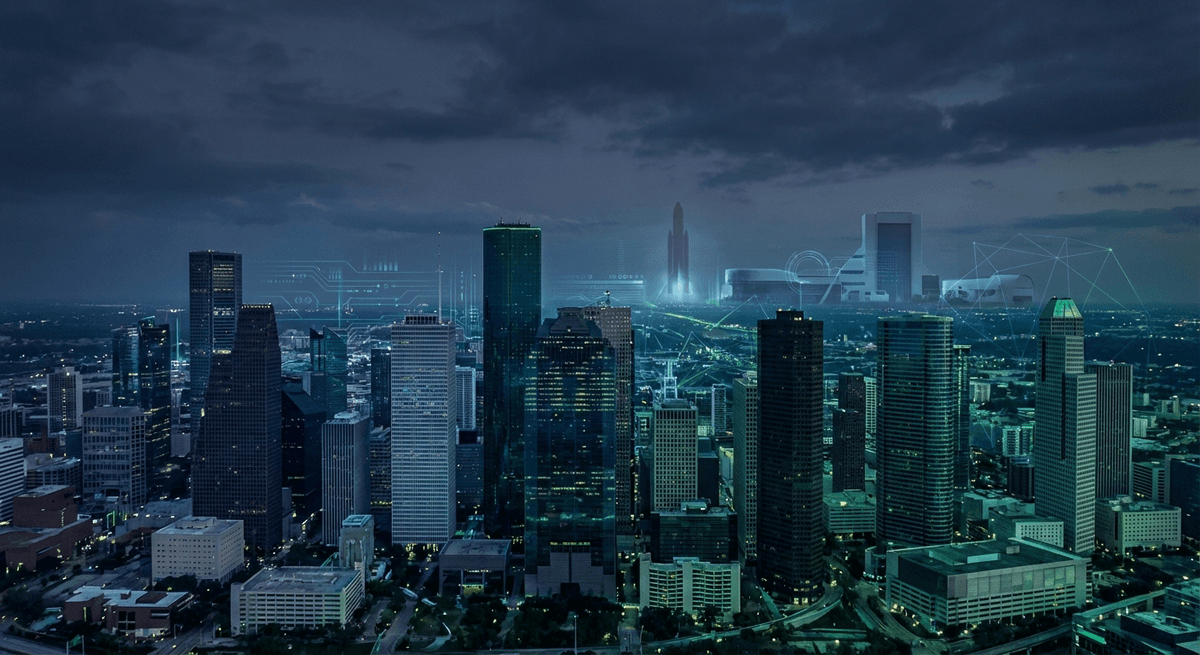 LexCall AI Voice Agent for Houston Lawyers AI voice agent for lawyers in Houston — Houston skyline with modern legal technology