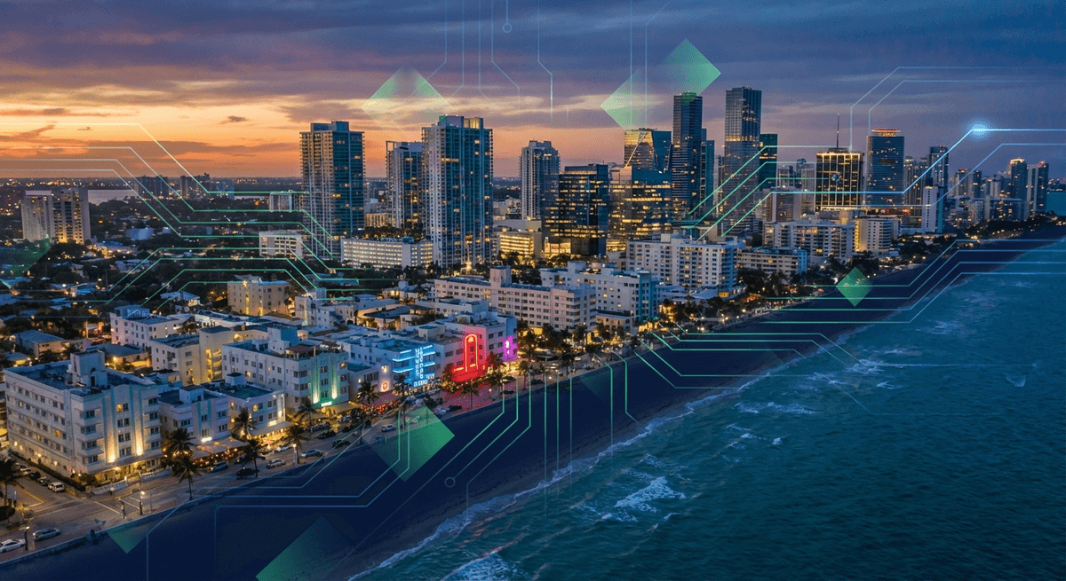 LexCall AI Voice Agent for Miami Lawyers AI voice agent for lawyers in Miami โ Miami skyline with modern legal technology