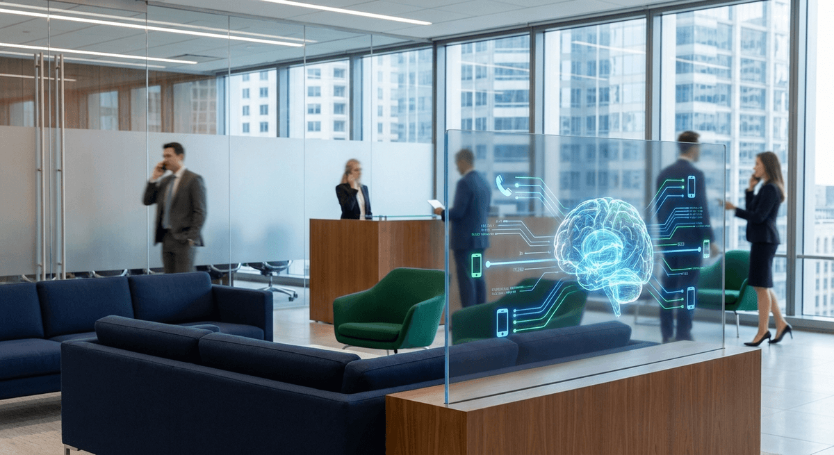 LexCall AI Phone Answering for Attorneys AI phone answering service for lawyers — smartphone showing answered call notification