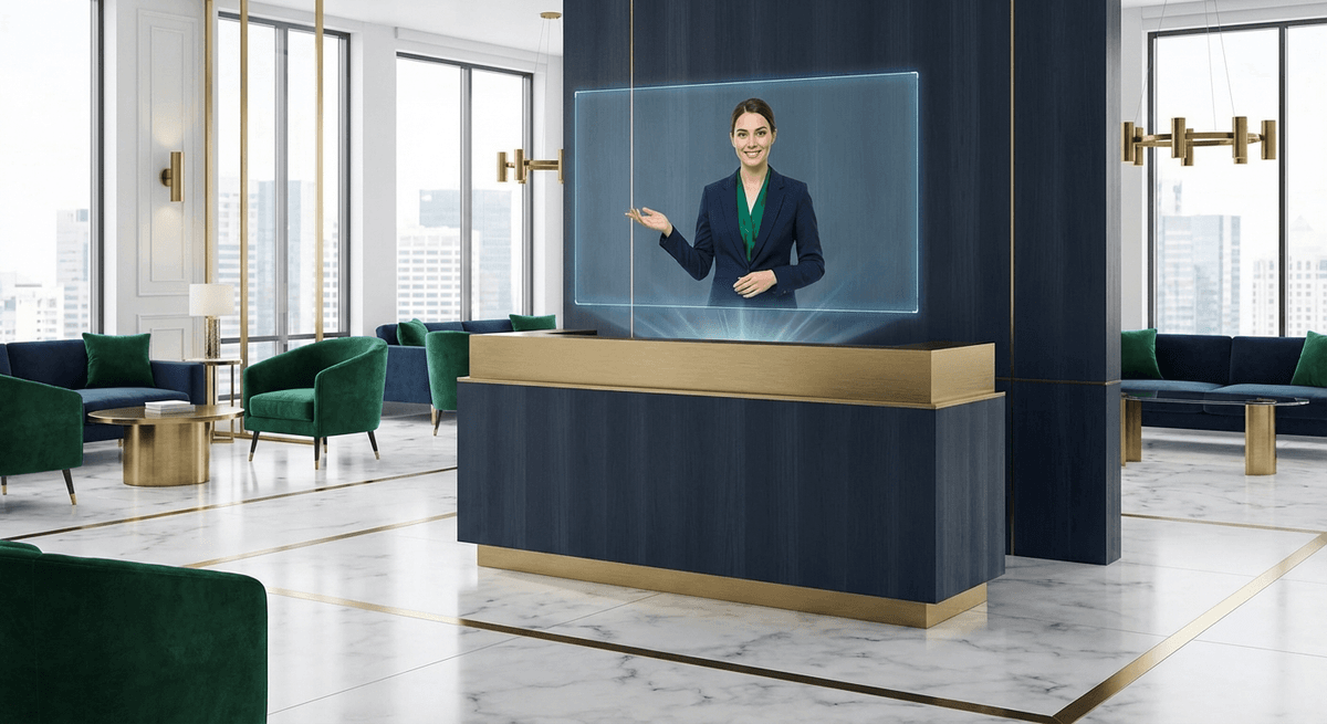 LexCall AI Virtual Receptionist for Law Firms AI virtual receptionist for law firm โ modern office with intelligent phone system